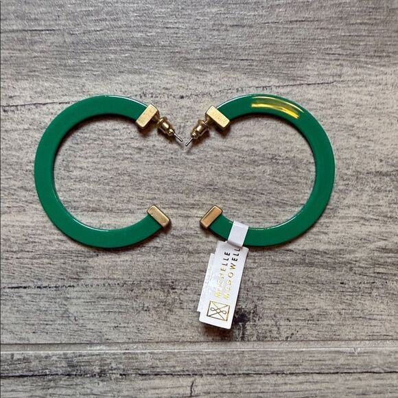 Michelle Mcdowell Women's Classic Acrylic Hoops Large Green NWT - Picture 1 of 6